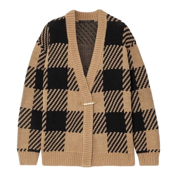 Mother of Pearl Blake Checked Organic Cotton Cardigan Sweater NWT - Picture 14 of 15